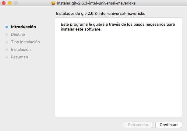 Captura instalación Git en Mac 1