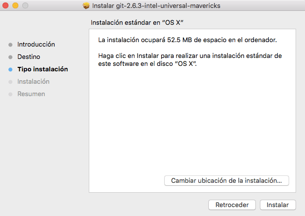 Captura instalación Git en Mac 2