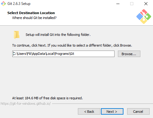 Captura instalación Git en Windows 2