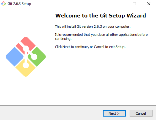 Captura instalación Git en Windows 1